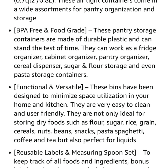 Chef's path 14 pc set food storage containers w/Free measuring spoons set - Picture 5 of 7